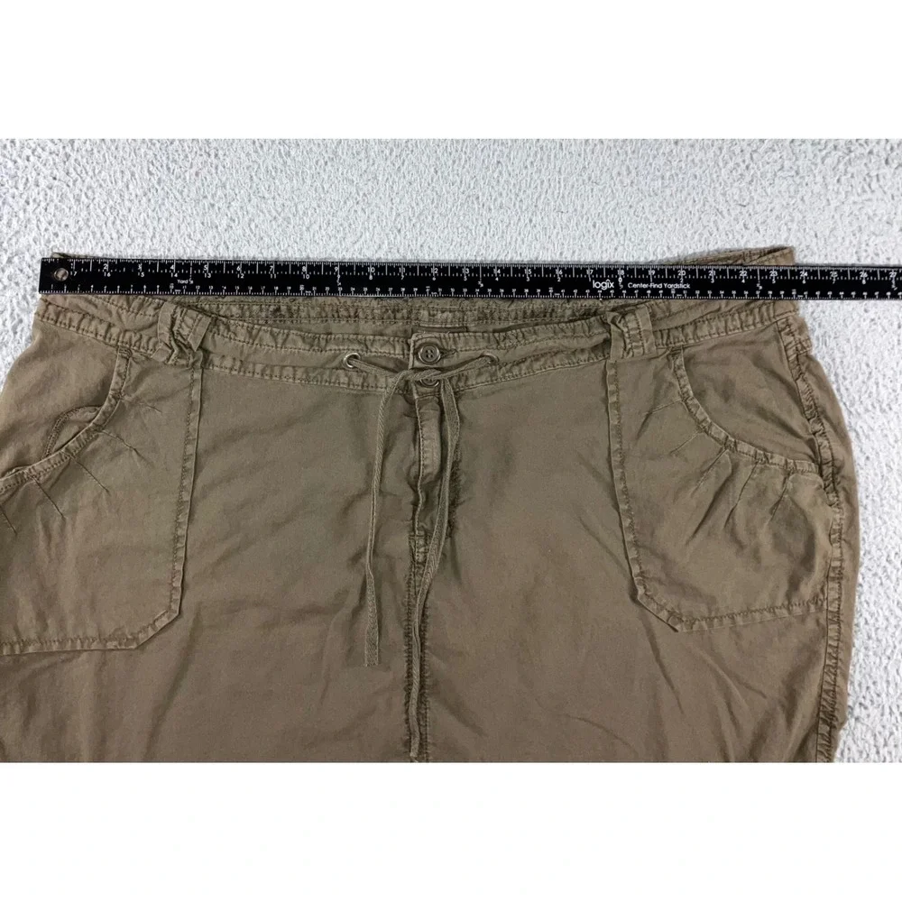 Utility Mini Skirt Women 5XL‎ Olive Drab Drawstring Casual Retro Outdoor y2k